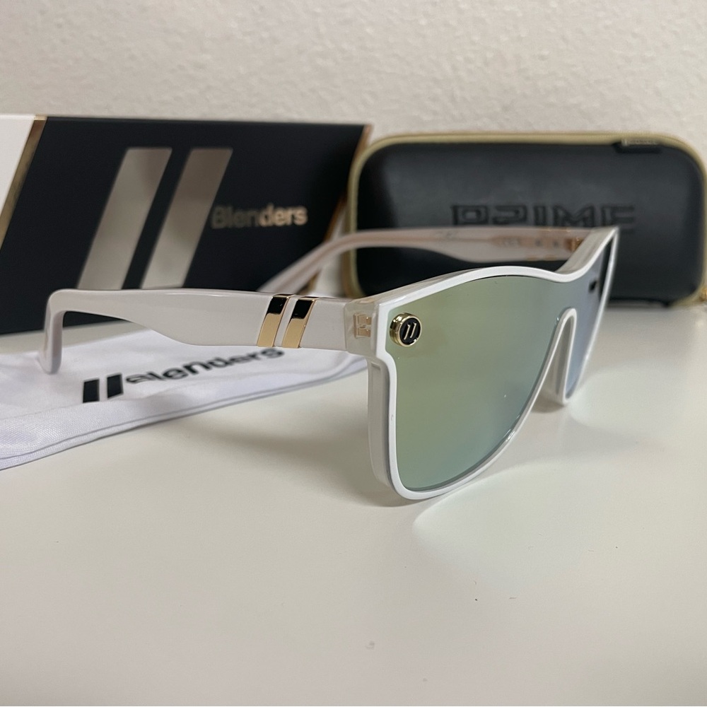 Blenders White Frame Men's Sunglasses with Mirrored Lenses